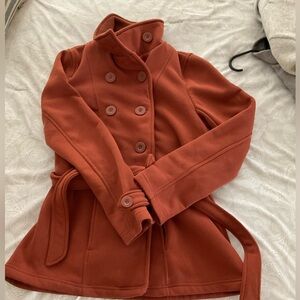 Rust Fleece Peacoat